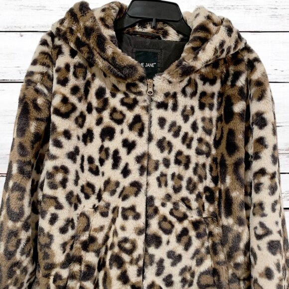 Me Jane Jacket Woman's Coat Faux Fur Zip Up Hood Size XL - Picture 1 of 12